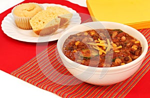 Vegetarian Chili and Corn Muffins