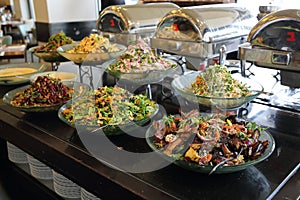 Vegetarian dishes in the hotel restaurant