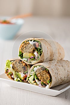Vegetarian falafel wraps