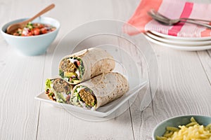 Vegetarian falafel wraps