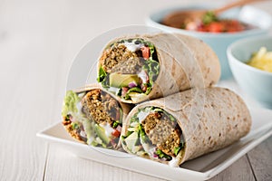 Vegetarian falafel wraps