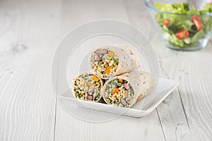 Vegetarian falafel wraps