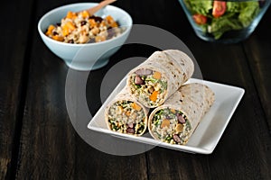 Vegetarian falafel wraps