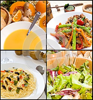 Vegetarian food collage