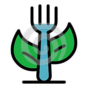 Vegetarian food icon color outline vector
