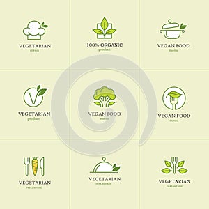 Vegetarian food icons set1 photo