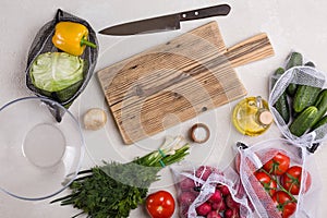Vegetarian Food Ingredients for Healthy Vegetable Salad