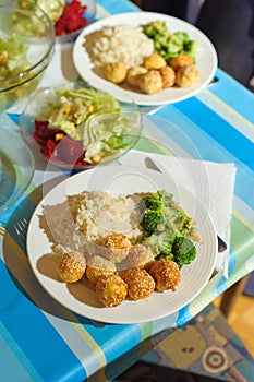 Vegetarian food lunch on the table