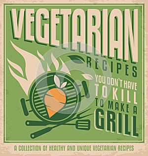Vegetarian food vintage poster design