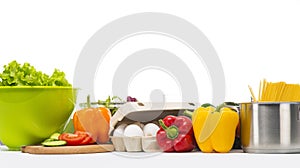 Vegetarian foodstuff isolated on white