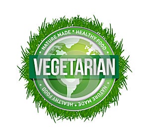 Vegetarian green seal illustration design
