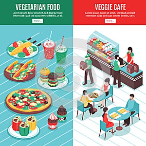 Vegetarian Isometric Vertical Banners