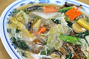 Vegetarian kway teow cuisine