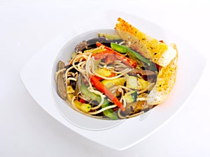 Vegetarian pasta in olive oil