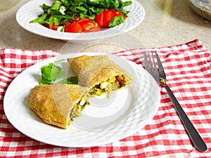 Vegetarian patty on a plate