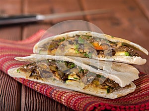 Vegetarian pita bread sandwich