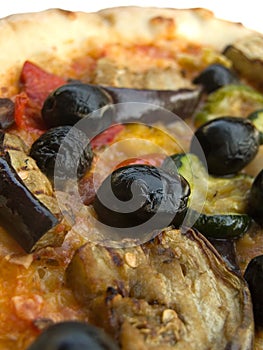 Vegetarian pizza closeup