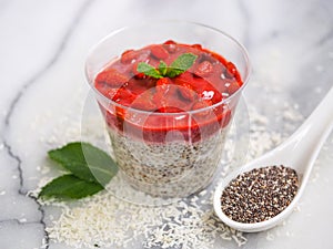 Vegetarian pudding with chia seeds