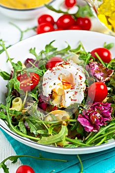 Vegetarian Salad with Poached or Benedict eggs