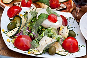 Vegetarian salad at restaurant