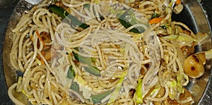 Vegetarian Schezwan Noodles or Vegetable Hakka Noodles