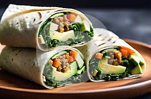 Vegetarian seaweed and avocado wrap, emphasizing the delightful combination of flavors and textures in a health