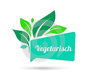 Vegetarian sign. Organic food, farm fresh and natural product sticker. Label organic, bio, natural design template.