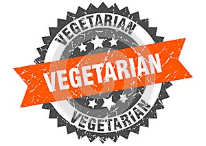 Vegetarian stamp. vegetarian grunge round sign.