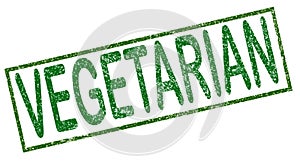 Vegetarian stamp on white background.