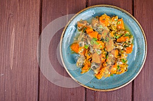 Vegetarian stew with muscatel pumpkin