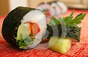 Vegetarian sushi roll