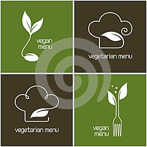 Vegetarian and vegan menu icons