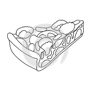Vegetarian vegetable pie.Pie of vegetables without meat for vegetarians.Vegetarian Dishes single icon in outline style