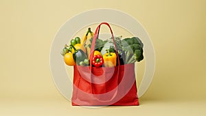 Vegetarian vegetables bag background food vegan healthy market paper shopping diet groceries organic green