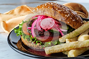 Vegetarian Veggie Hamburger Fries