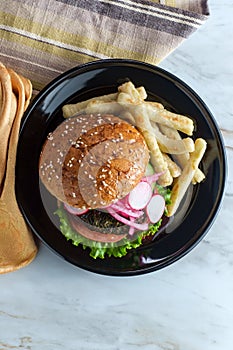 Vegetarian Veggie Hamburger Fries