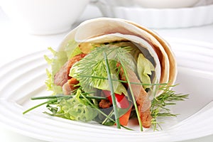 Vegetarian wrap sandwich