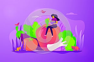 Vegetarianism concept vector illustration.