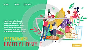 Vegetarianism Healthy Lifestyle Flat Landing Page photo