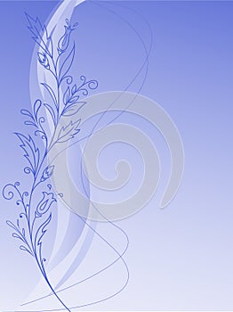 Vegetation pattern on a blue background