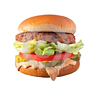 Veggie Burger Isolated on a White Background photo