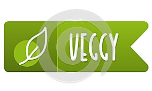 Veggy button and leaf icon. healthy food badge