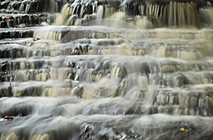 Vegupite waterfall, photographed with a long exposure, Vegi, Latvia