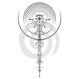 Vegvisir magic navigation compass ancient. The Vikings used many symbols in accordance to Norse mythology, widely used in Viking