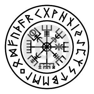 Vegvisir. Runes Futhark Mythology Pagan Heathen photo