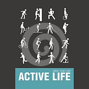 Vehicle active stick man set