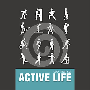 Vehicle active stick man set