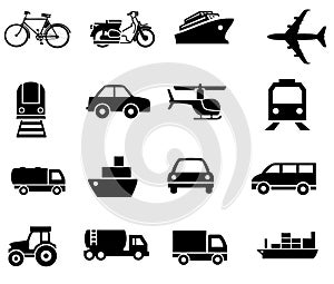 Vehicle transport sillhouetes simple clip arts photo