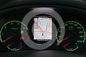 Vehicle control panel with embedded GLONASS satell