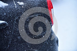 Vehicle covered in ice during freezing rain